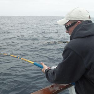 Fighting a bluefin