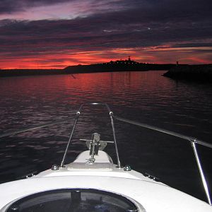 Evening before the '06 crab opener.  Proves the "Red sky at night..." business is a myth.