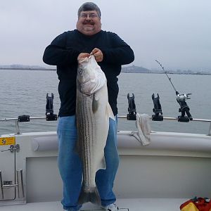 33.5  (Craig with a 33.5 bass) Released to spawn