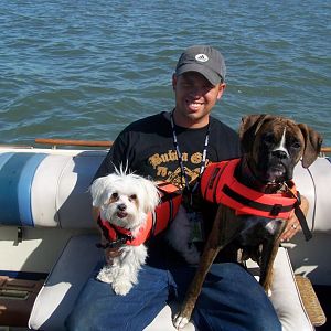 Me and the dogs out on the bay...