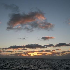 Sunset aboard the Royal Polaris at Hurricane Banks