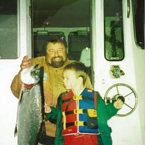 Grandson Jake first salmon