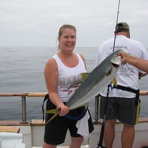 Julia with a Ben's Rock Yellowtail