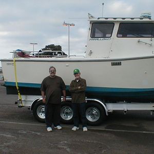 John & Stan the Man, help me drag the boat on the trailer, SD