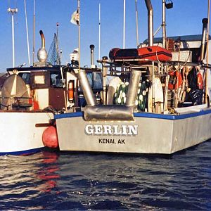 Gerlin in Kenai River, Alaska  ready to go Salmon Gillnetting