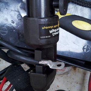 A $39 Harbor freight hydraulic cable crimper