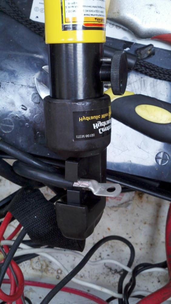A $39 Harbor freight hydraulic cable crimper