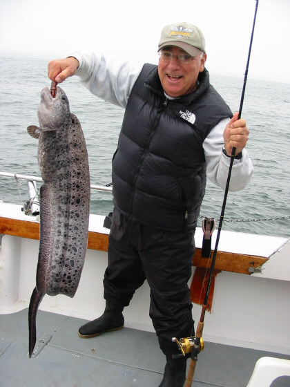 Dad and a pissed-off wolf eel