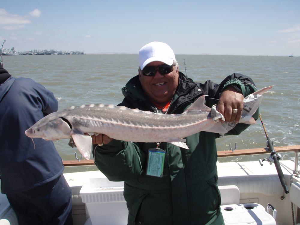 Dad with his sturgeon