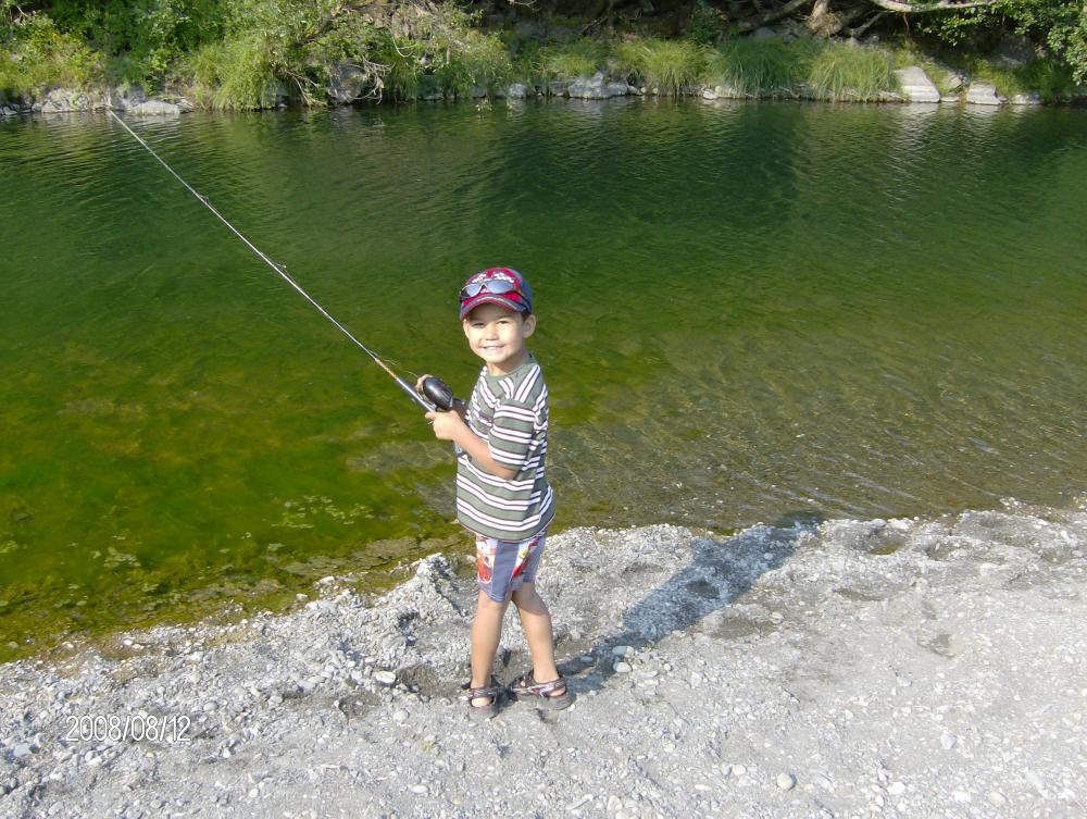 Grandson #2 fishing hard