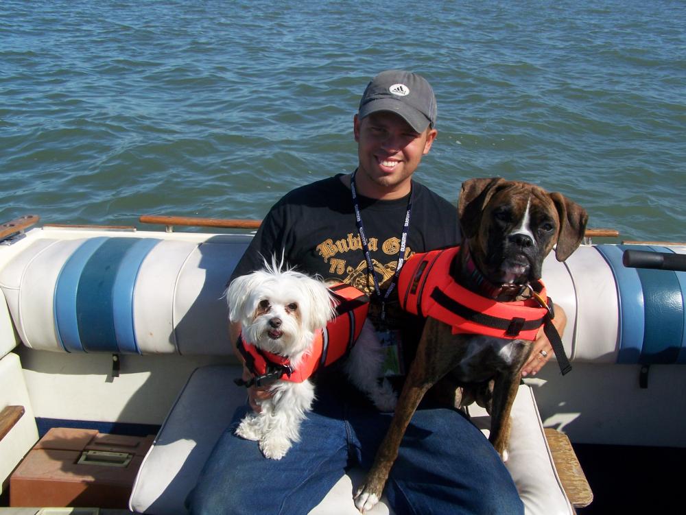 Me and the dogs out on the bay...