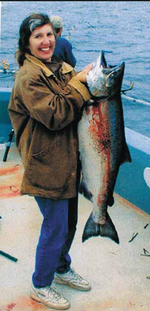 My biggest salmon, 34#, on the Chubaka.