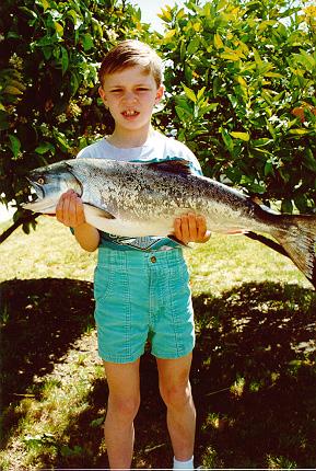 My son Steven's first Salmon @ 6 years old.