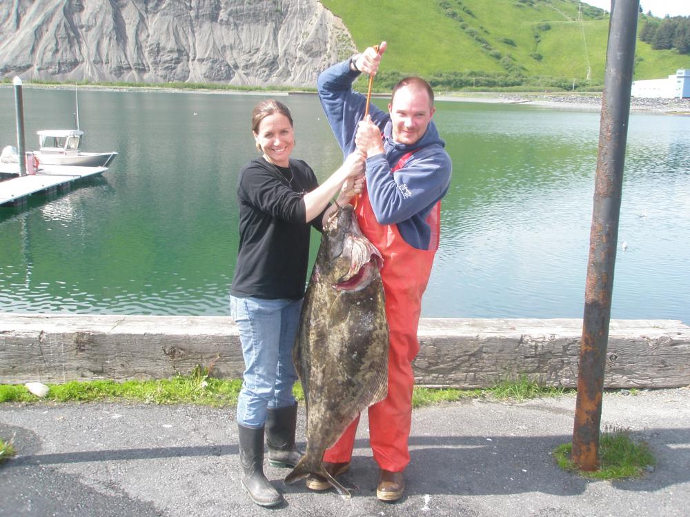 Wifes #100 butt caught on salmon mooching rod.